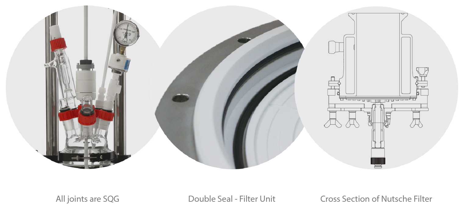 AGI_Glassplant_Benchtop_Nutche_Filter_Sealed_up_to_2_Bar_Pressure AGI Glassplant Benchtop Nutche Filter Details